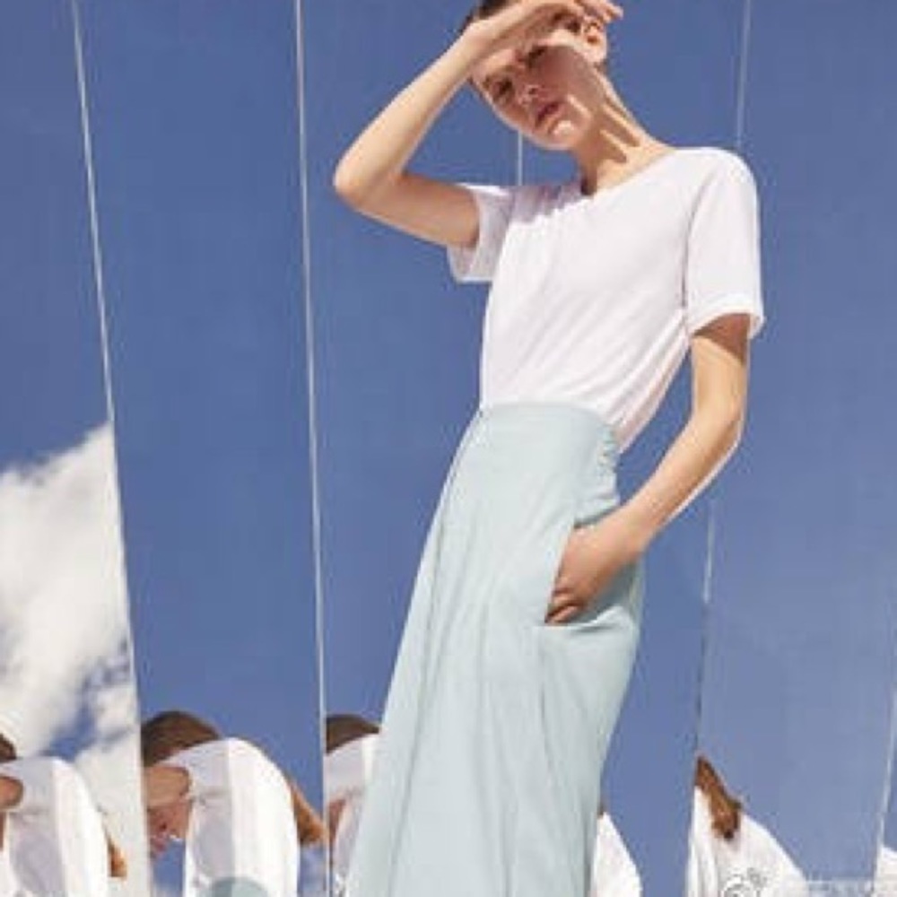 Oscar de la Renta Dressy Wide Leg Pants Mint Green